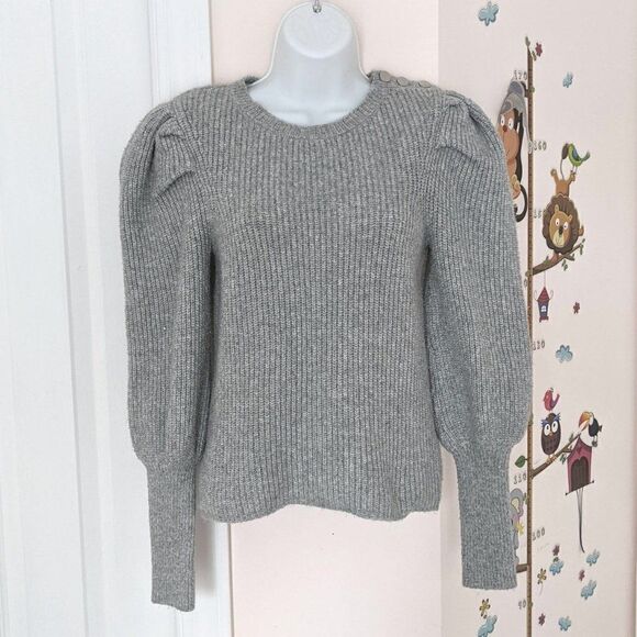 Etam cable knit sweater with puff sleeves grey XS @K - Picture 12 of 12